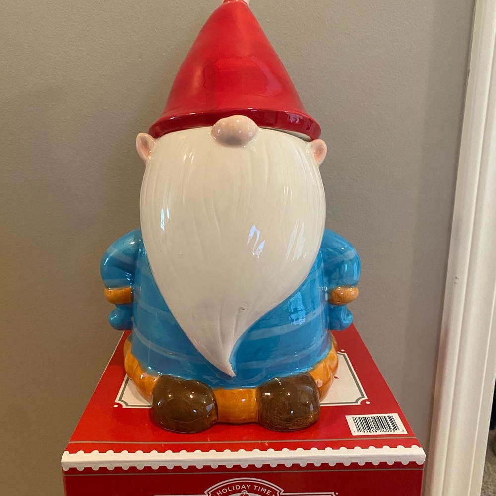 Colorful Gnome cookie jar NEW